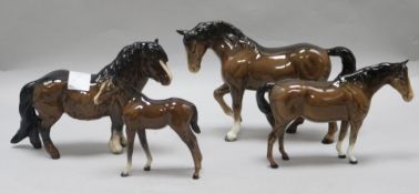 A collection of Beswick horses