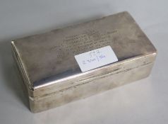 A George V silver cigarette box with 1920's military related presentation inscription.