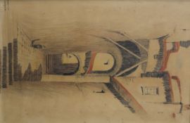 Ernest Coffinpencil and watercolourStreet scenesigned45 x 30cm