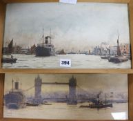 Herbert Touzech Ahier,Five watercoloursShipping scenesMost signed and dated circa 1950Largest 27 x