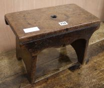 An early 19th century mahogany stool W.35cm