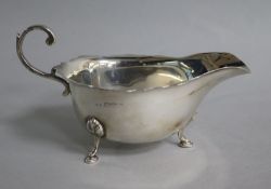 An early 20th century silver sauceboat.