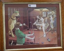 A maple framed dog print34 x 45cm.