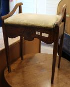 A beechwood piano stool W.50cm