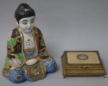 A porcelain Buddha and trinket box