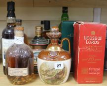 Seven assorted bottles of whisky: House of Lords 10yo, Glen Ord 12yo, Clan MacGregor, The Doonhamers