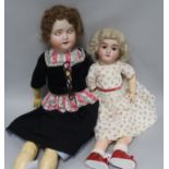 A Max Handwerk bisque doll 283/26.5 and a Johann Walther & Sohn 12-9 doll