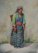 Goray Douglas (1920-1976)watercolourStudy of a Tibetan womansigned36 x 25cm.