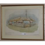 Stuart Milner - Architects watercolour - Wilkinson (Norwich) ltd, Proposed stand for the Royal