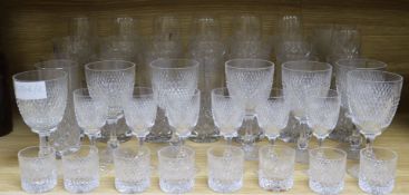 A quantity of assorted cut glass including Thomas Webb hock glasses