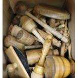 A quantity of mixed pestles, boxes, etc