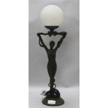 An Art Deco style lady lamp