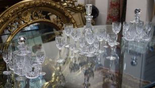 Collection of Waterford glassware and 2 Webb decanters