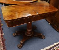 A Regency mahogany card table 92cm