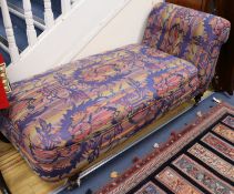 A Victorian stained beech daybed 160cm