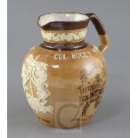 A Royal Doulton stoneware 'Col. Bogey Whisky' jug, with applied thistle decoration to neck and '