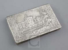 An early 19th century silver mounted double sided castle top aide memoire by Taylor & Perry, no date