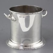 A late 1920's silver two handled wine cooler by Asprey & Co Ltd, with bead and baton borders,