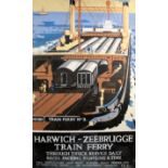 § Frank Henry Mason (1876-1965)oil on boardOriginal design for the Harwich Zebrugge Train Ferry