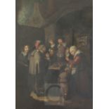 19th century Continental Schooloil on canvas17th century interior with figures around a table18.5