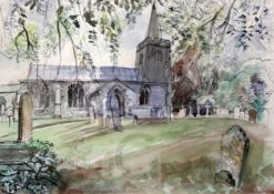 Richard Bawden (b.1936-)ink and watercolourPolstead Churchsigned and dated 199614.5 x 20.5in.