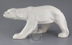 A Sevres MNF model of a polar bear, 18in.