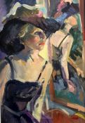 § Sherree Valentine-Daines (1956-)oil on boardWoman wearing an elaborate hatinitialled22.5 x 15.