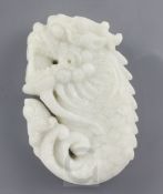 A Chinese hardstone carving of a fish-dragon, 6.5cm