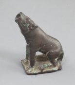 A Chinese archaic bronze 'wolf' figure, probably Han dynasty, 2nd century B.C. - 2nd century A.D.,