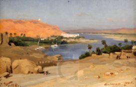 Carl Wuttke (1849-1927)oil on board"Aswan"signed, dated and inscribed 1905,5 x 7.5in.