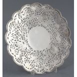 An early 20th century Chinese Export silver shallow dish by Zee Sung, of cusped circular form