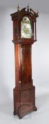 James Standring. A George III mahogany eight day longcase clock, the 13 inch brass dial with painted