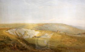 Henry George Hine (1811-1895)watercolourAn old chalkpit near Eastbourne signed and dated 1877,