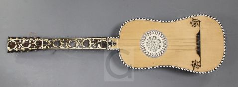 A German five double course Guitar, third quarter 17th century and later, possibly made by