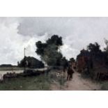 Leon-Germain Pelouse (1838-1891)oil on canvasBanks of the Oise at Compagniesigned15 x 21.5in.