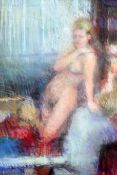 Mark Rowbotham (1959-)pastelInterior with standing nudeinitialled and dated '9017 x 12in.