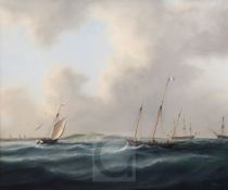 Tim Thompson (1951-)oil on canvasShipping off the French coastsigned17.5 x 21in.