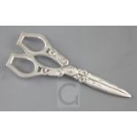 A pair of early 1920's Georg Jensen sterling silver acorn? pattern grape shears, pattern no. 141,