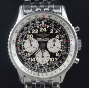 A gentleman's 1990's Breitling Cosmonaute stainless steel automatic wrist watch, ref. no A 12019,
