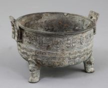 A Chinese archaic bronze tripod food vessel, Ding, probably Warring States period, 5th-2nd century