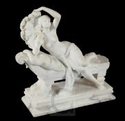 Telemaco Cipriani. A large alabaster sculpture, 'Rosette' - 'The Fan Dancer', signed T.