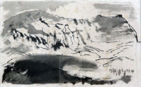 John Piper (1903-1992)ink and wash on paperMountain view, Snowdonia5 x 7.5in.