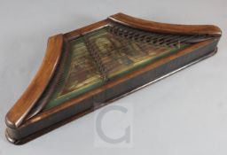 A mid 19th century Hungarian hammered dulcimer or cimbalom, with rosewood frame, inset with a