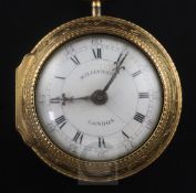 An early 19th century gilt metal pair cased keywind verge pocket watch by Williamson, London, with