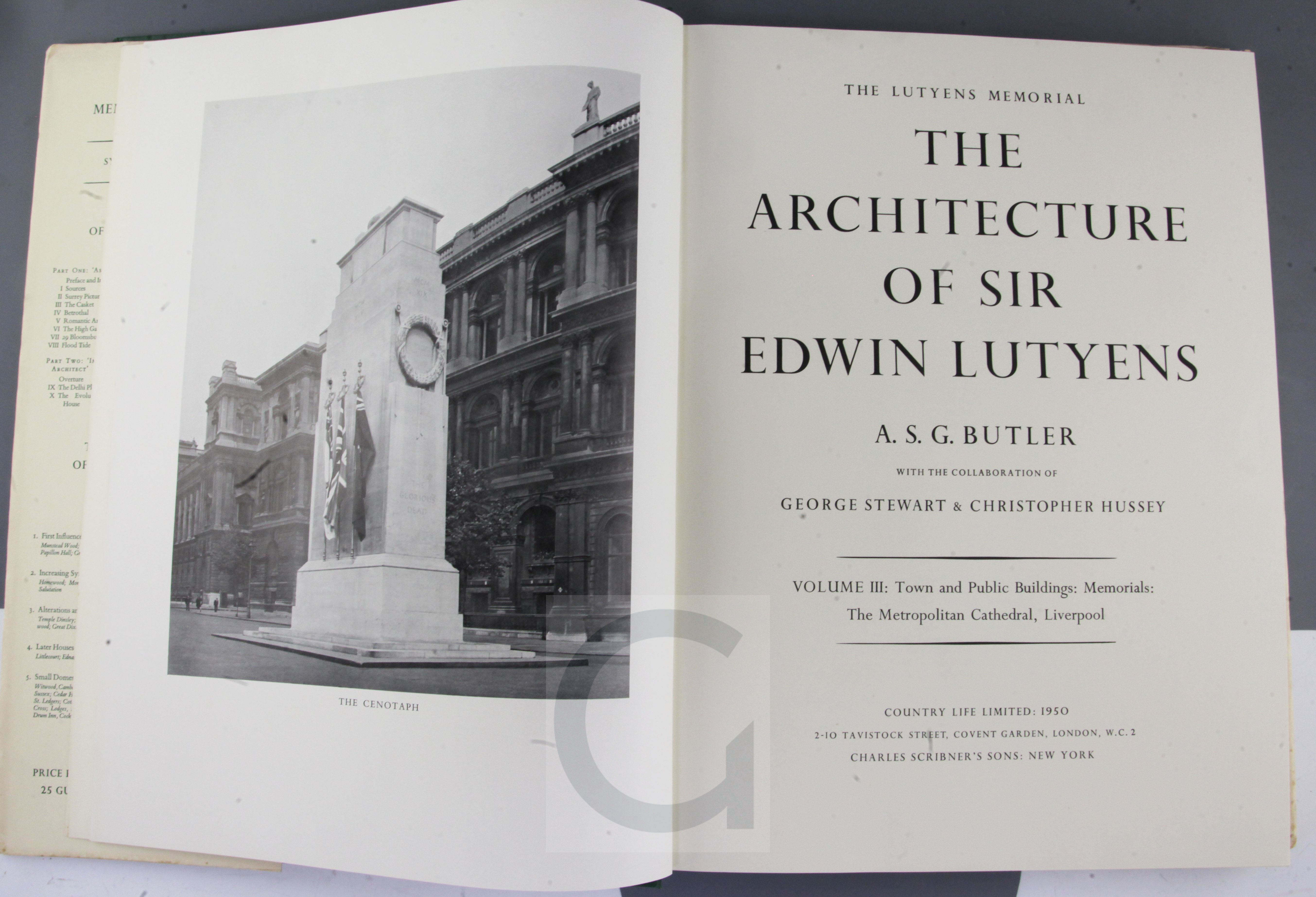 Butler (A. G. S.), Architecture of Sir Edwin Lutyens, vols I-III, d.w.s., pub 1950 and Hussey (C),