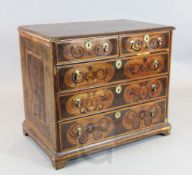 A late 17th century walnut marquetry and oyster veneered chest