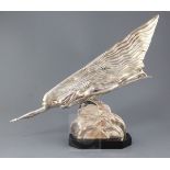 Maurice Guiraud-Riviere (French, b.1881). An Art Deco silver bronze "The Comet", 20 inches