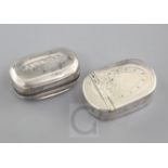 A George III silver vinaigrette by T.Simpson & Son Birmingham 1814 and an oval silver patch box,