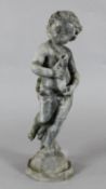 'Durenne's Fish Boy'. A lead figure of a boy holding a fish, after the Durenne Foundry original,