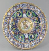 A Cantagalli lustre charger, after the Master Giorgio Gubbio, late 19th century, the centre